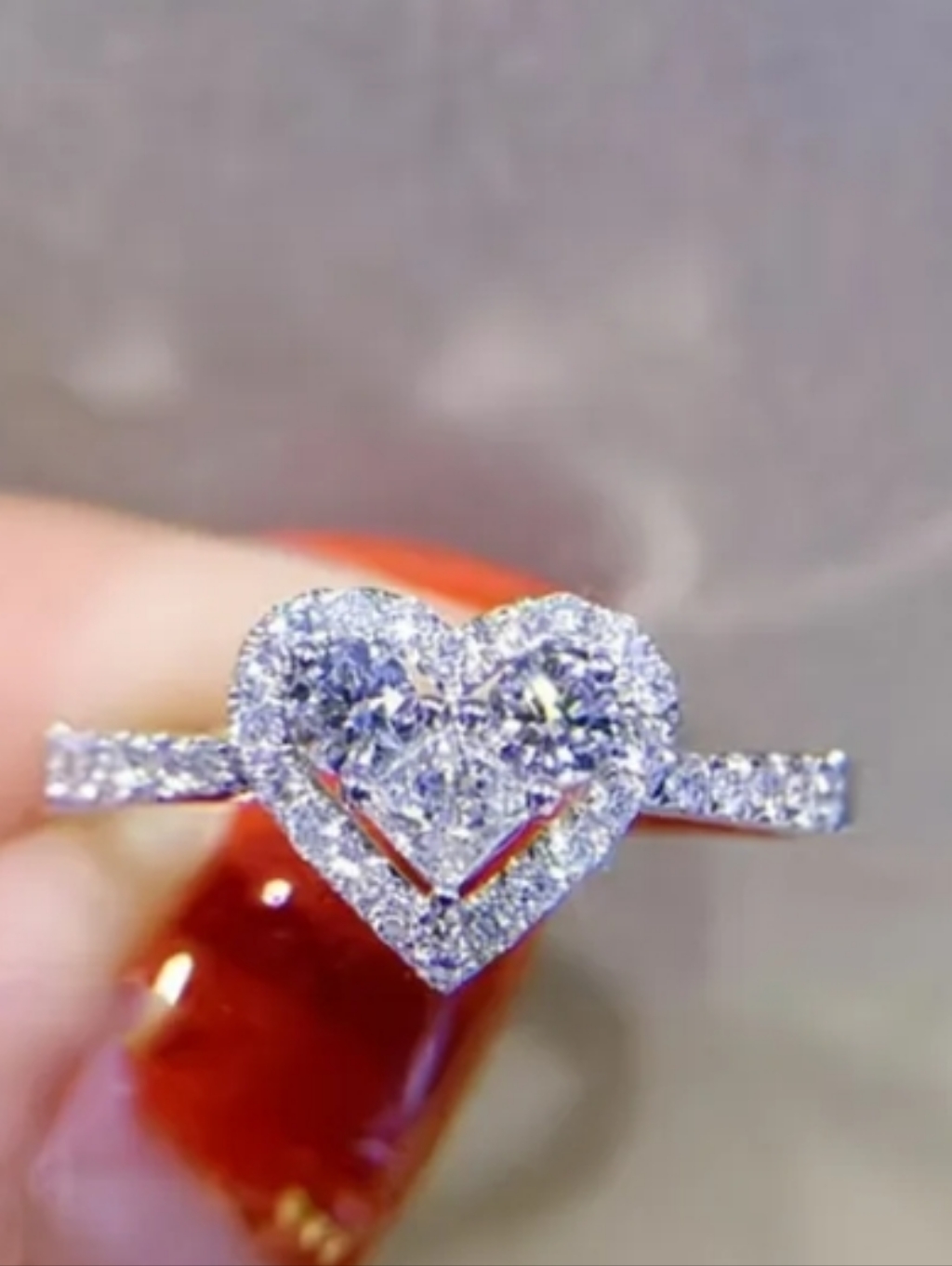 5/$20 Silver Heart Ring Size 7 & 8